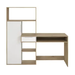 Opbergkasten< Bureau Boston Eiken / Wit - 163x156x61 cm