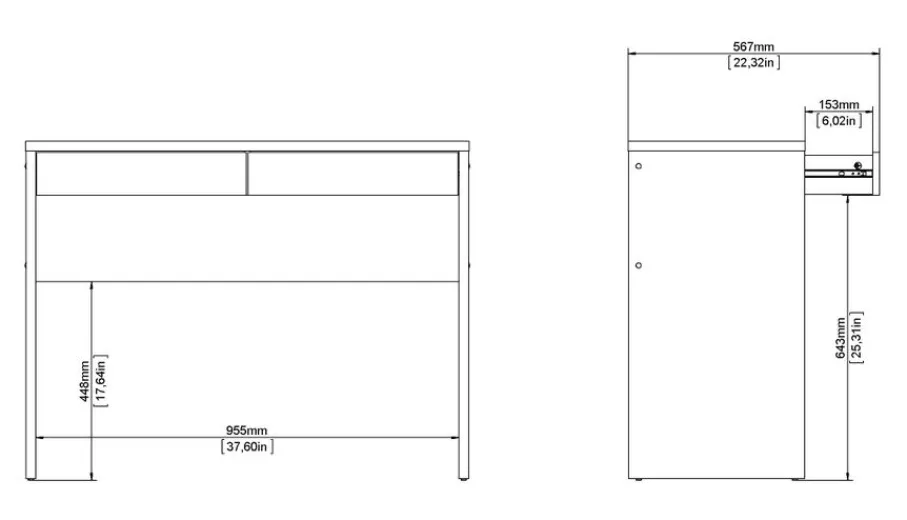 Bureaus< Bureau Boston Eiken - 101x77x40 cm