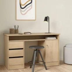 Bureaus< Bureau Boston Eiken - 126x76x55 cm