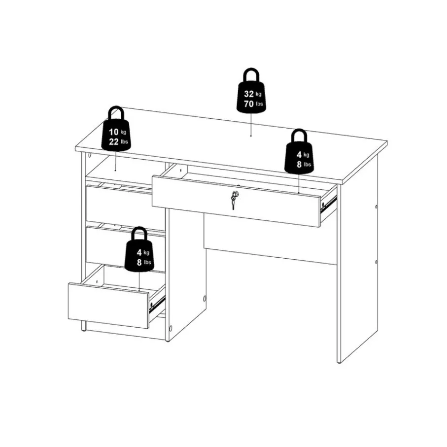 Bureaus< Bureau Boston Eiken - 110x76x49 cm