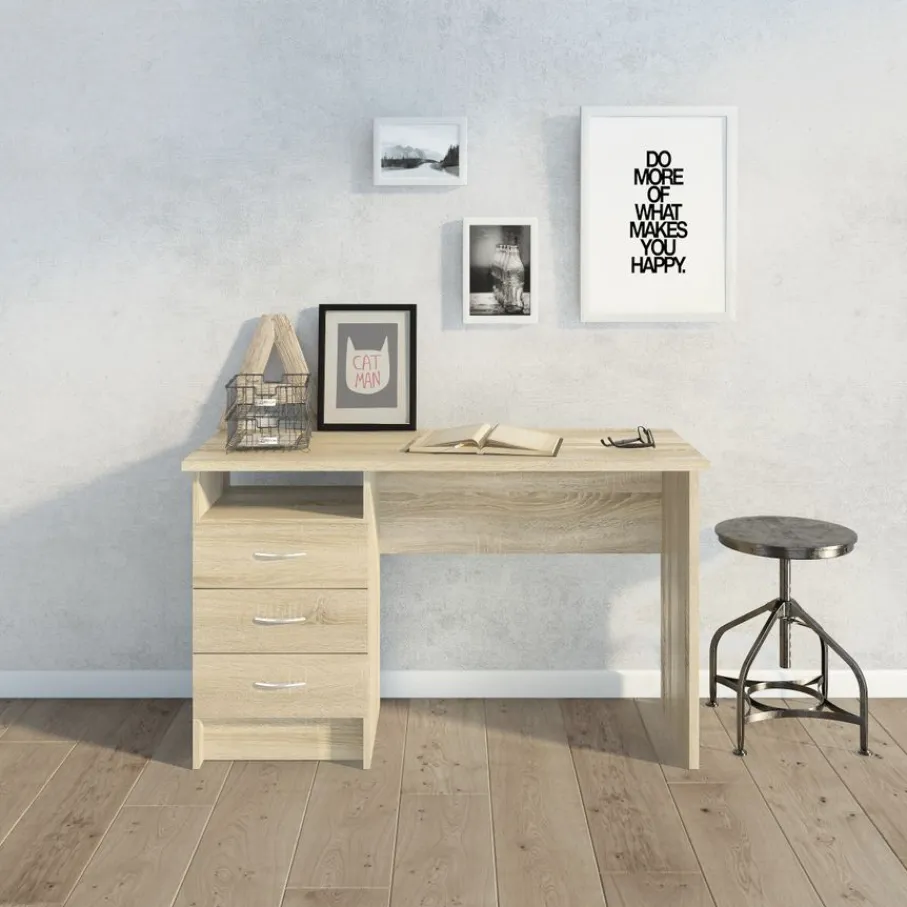 Bureaus< Bureau Boston Eiken - 121x73x49 cm