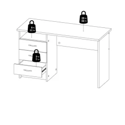 Bureaus< Bureau Boston Eiken - 121x73x49 cm