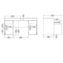 Bureaus< Bureau Boston Eiken - 149x78x49 cm