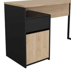 Bureaus< Bureau Boston Eiken / Zwart - 131x77x49 cm