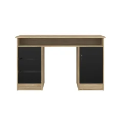 Bureaus< Bureau Boston Eiken / Zwart - 126x76x55 cm