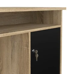 Bureaus< Bureau Boston Eiken / Zwart - 126x76x55 cm