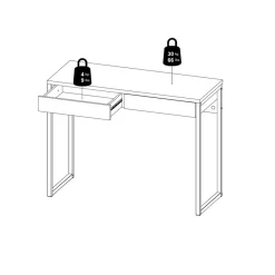 Bureaus|Sidetables< Bureau Boston Hoogglans Wit - 102x77x40 cm