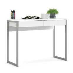 Bureaus|Sidetables< Bureau Boston Hoogglans Wit - 102x77x40 cm