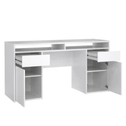 Bureaus< Bureau Boston Hoogglans Wit - 149x78x49 cm