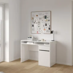 Bureaus< Bureau Boston Hoogglans Wit - 111x78x49 cm