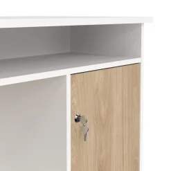 Bureaus< Bureau Boston Wit / Eiken - 126x76x55 cm
