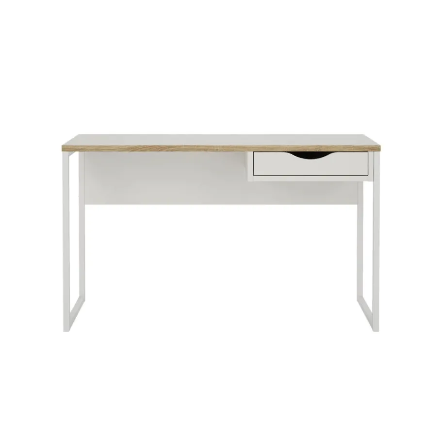 Bureaus< Bureau Boston Wit / Eiken - 130x77x49 cm