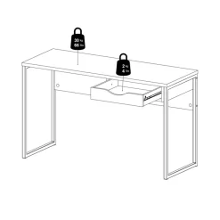 Bureaus< Bureau Boston Wit / Eiken - 130x77x49 cm