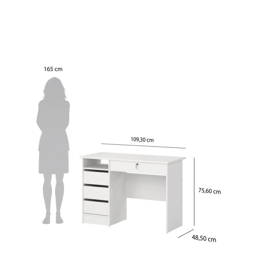Bureaus< Bureau Boston Wit - 110x76x49 cm