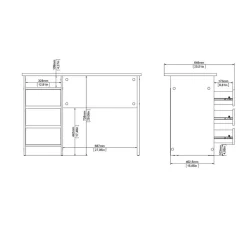 Bureaus< Bureau Boston Wit - 110x76x49 cm