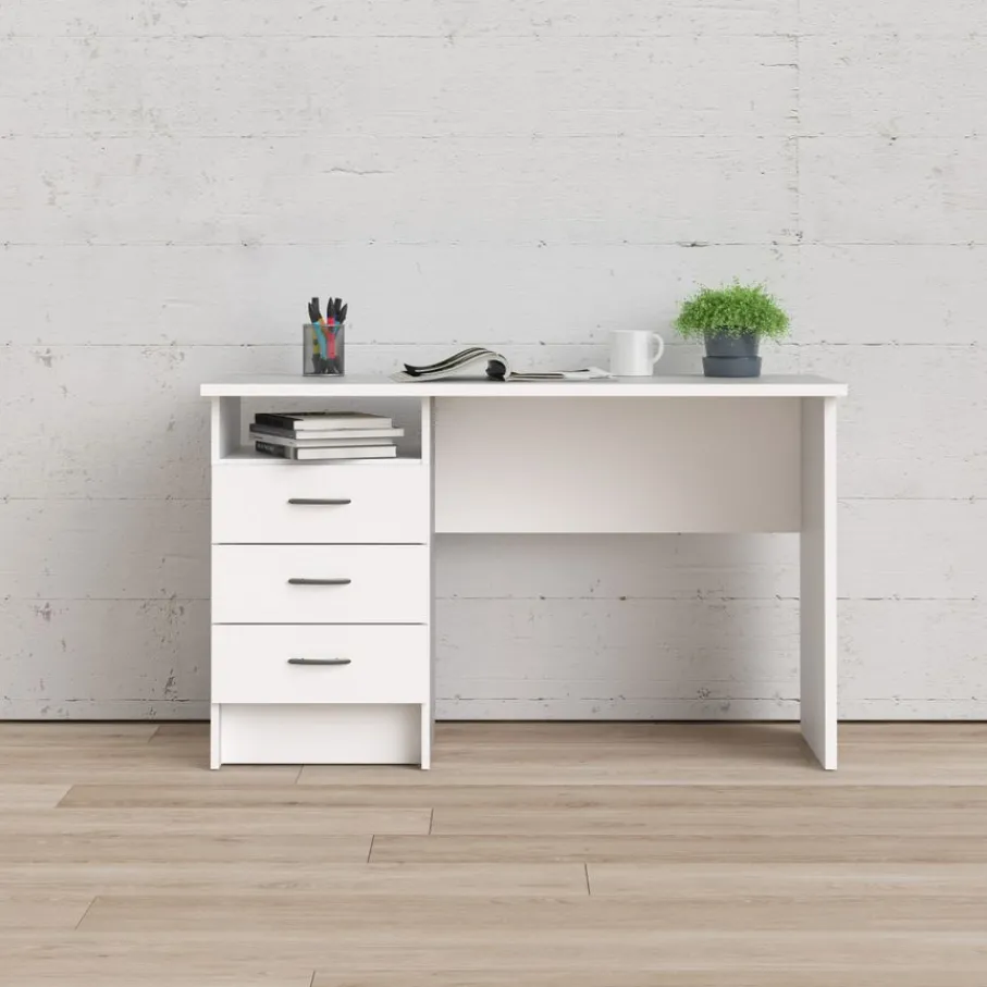 Bureaus< Bureau Boston Wit - 121x73x49 cm