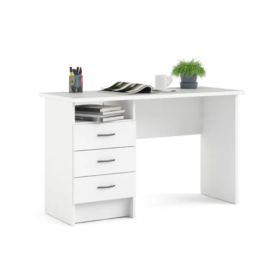 Bureaus< Bureau Boston Wit - 121x73x49 cm