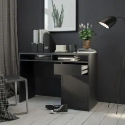 Bureaus< Bureau Boston Zwart - 111x78x49 cm