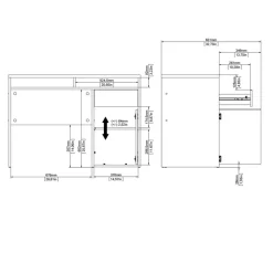 Bureaus< Bureau Boston Zwart - 111x78x49 cm