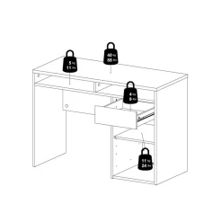 Bureaus< Bureau Boston Zwart - 111x78x49 cm