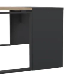 Bureaus< Bureau Bram Donkergrijs / Eiken - 150x76x60 / 150x76x40 cm