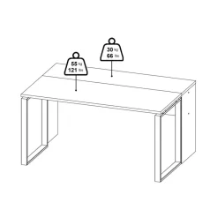Bureaus< Bureau Bram Donkergrijs / Eiken - 150x76x60 / 150x76x40 cm