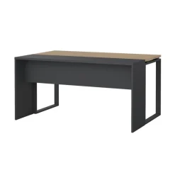 Bureaus< Bureau Bram Donkergrijs / Eiken - 150x76x60 / 150x76x40 cm