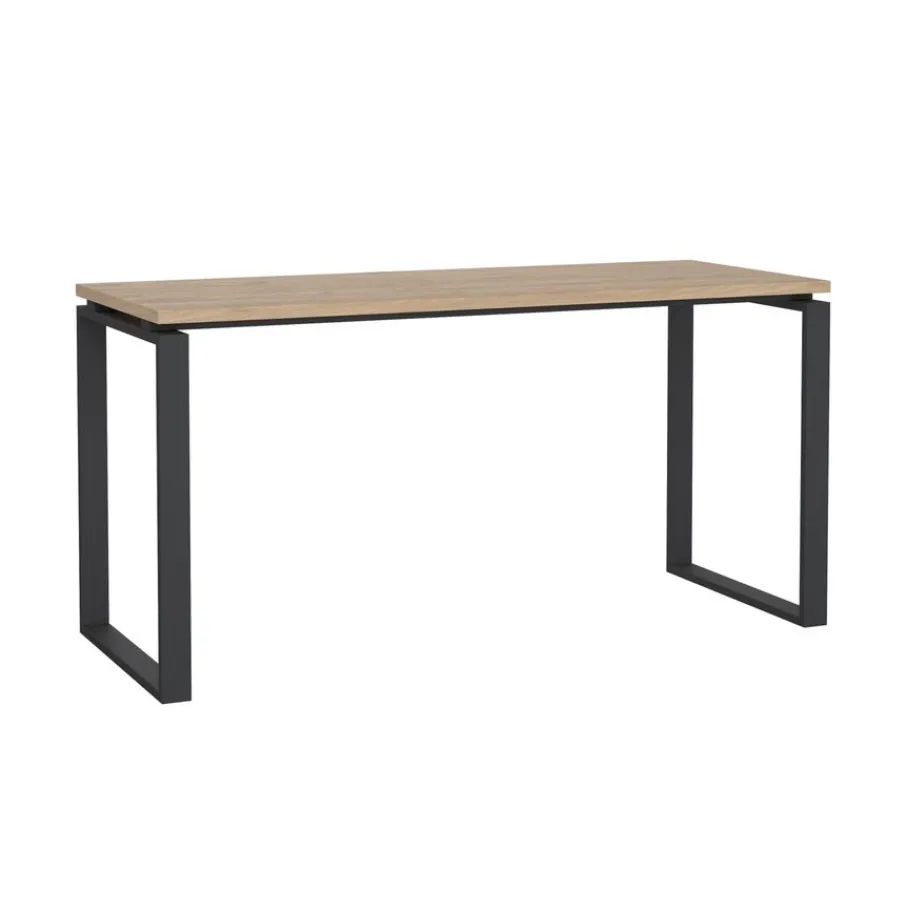 Bureaus|Sidetables< Bureau Bram Eiken / Donkergrijs - 150x76x60 cm