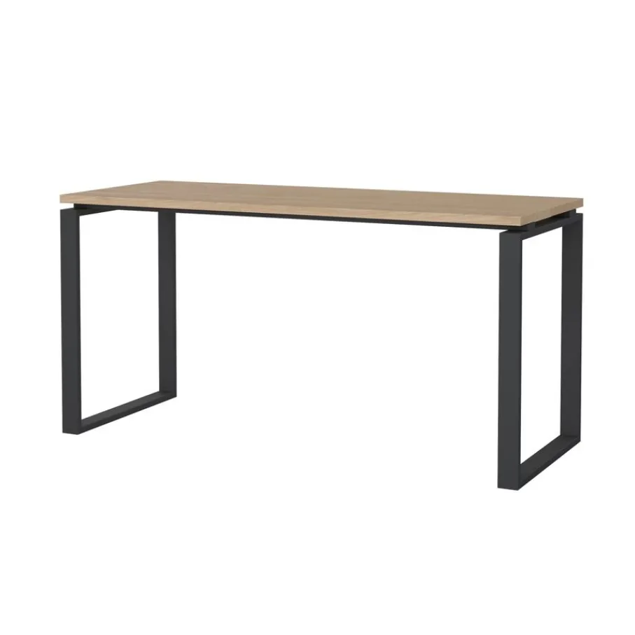 Bureaus|Sidetables< Bureau Bram Eiken / Donkergrijs - 150x76x60 cm