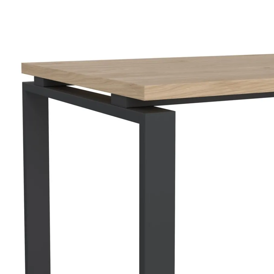Bureaus|Sidetables< Bureau Bram Eiken / Donkergrijs - 150x76x60 cm