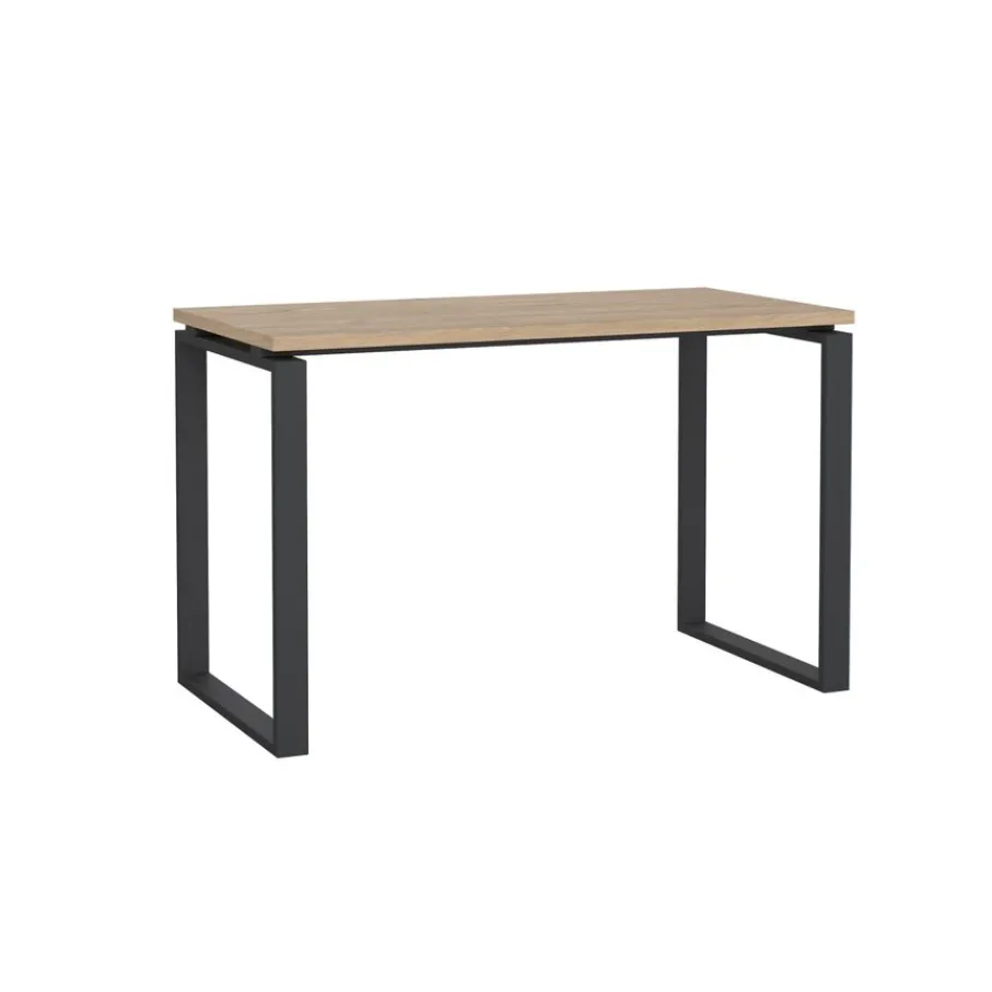 Bureaus|Sidetables< Bureau Bram Eiken / Donkergrijs - 120x76x60 cm