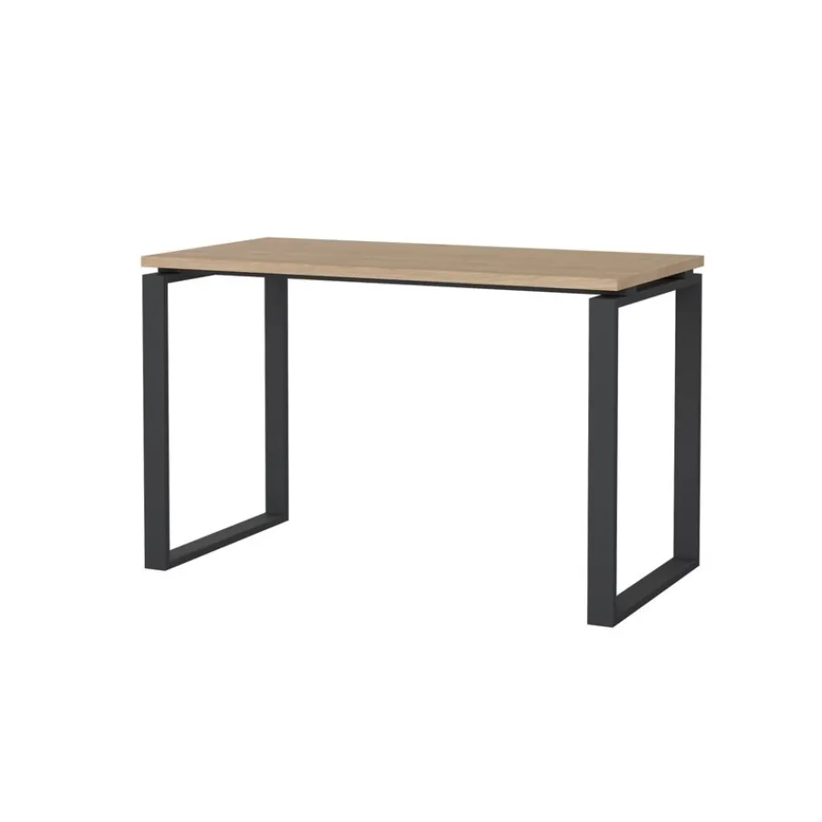 Bureaus|Sidetables< Bureau Bram Eiken / Donkergrijs - 120x76x60 cm