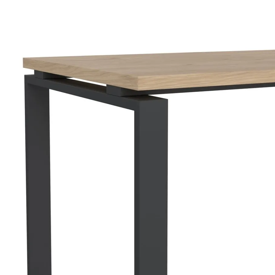 Bureaus|Sidetables< Bureau Bram Eiken / Donkergrijs - 120x76x60 cm
