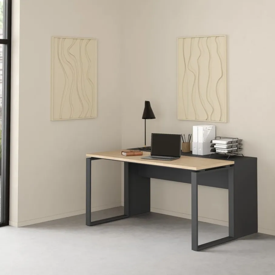 Bureaus< Bureau Bram Uitbreiding Donkergrijs - 150x76x40 cm