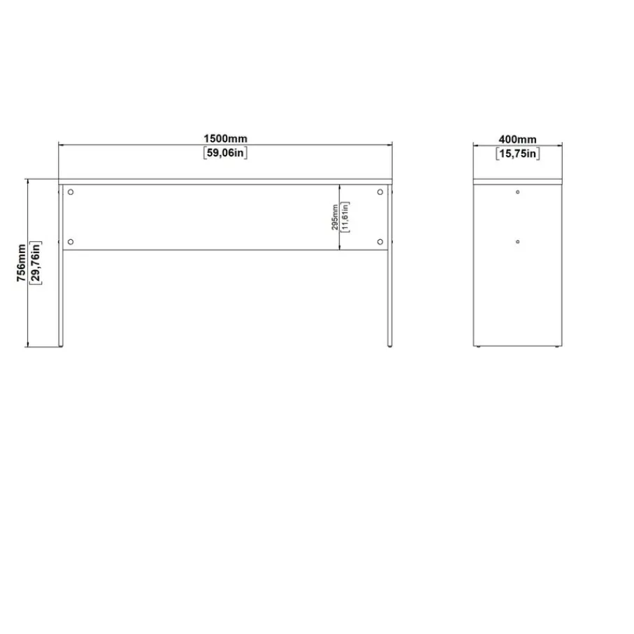 Bureaus< Bureau Bram Uitbreiding Donkergrijs - 150x76x40 cm