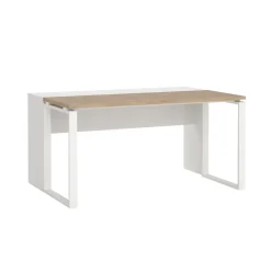 Bureaus< Bureau Bram Wit / Eiken - 150x76x60 / 150x76x40 cm