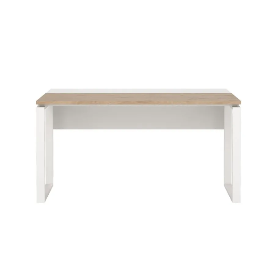 Bureaus< Bureau Bram Wit / Eiken - 150x76x60 / 150x76x40 cm