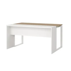 Bureaus< Bureau Bram Wit / Eiken - 150x76x60 / 150x76x40 cm