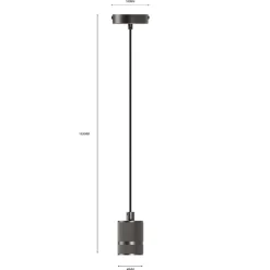 Hanglampen<Calex Hanglamp Retro Gun Metal - E27 - Ø 10 cm
