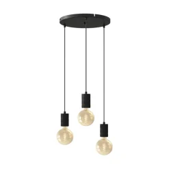 Hanglampen<Calex Hanglamp Retro Zwart - 3 x E27 - Ø 40 cm