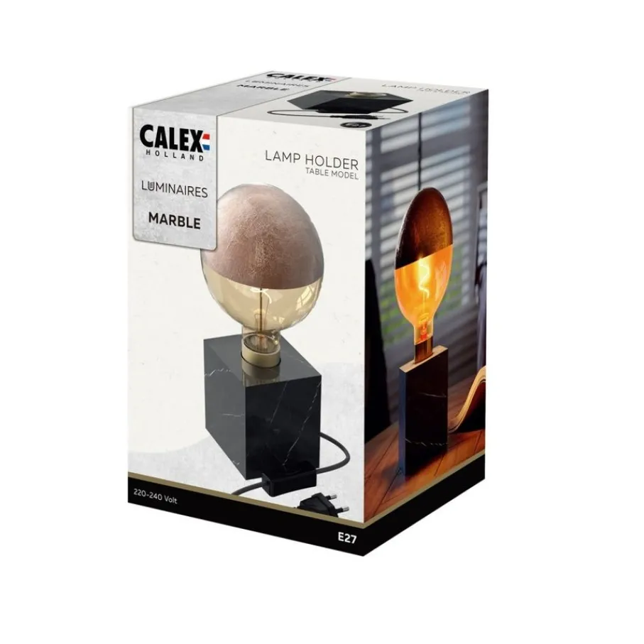 Tafellampen<Calex Tafellamp Zwart - E27 - 9x9 cm