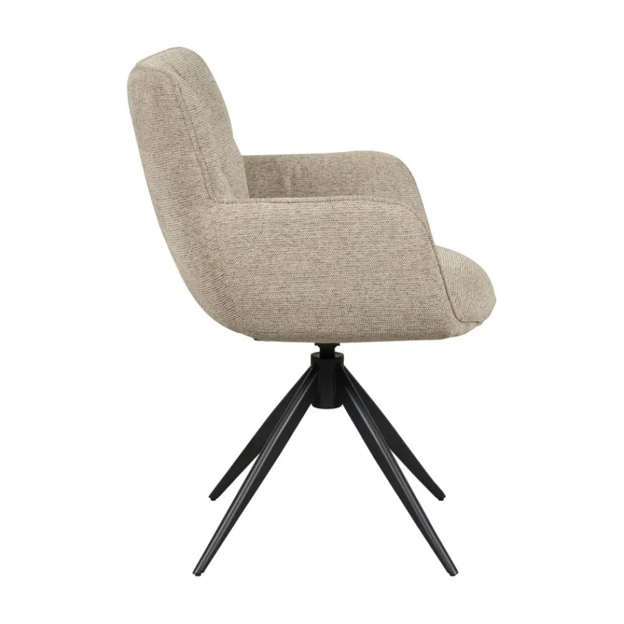 Eetkamerstoelen< Draaibare Eetkamerstoel Bente Beige