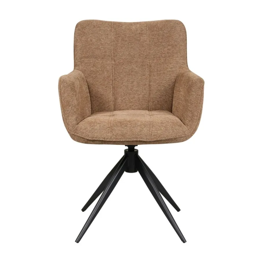 Eetkamerstoelen< Draaibare Eetkamerstoel Bente Hazelnootbruin
