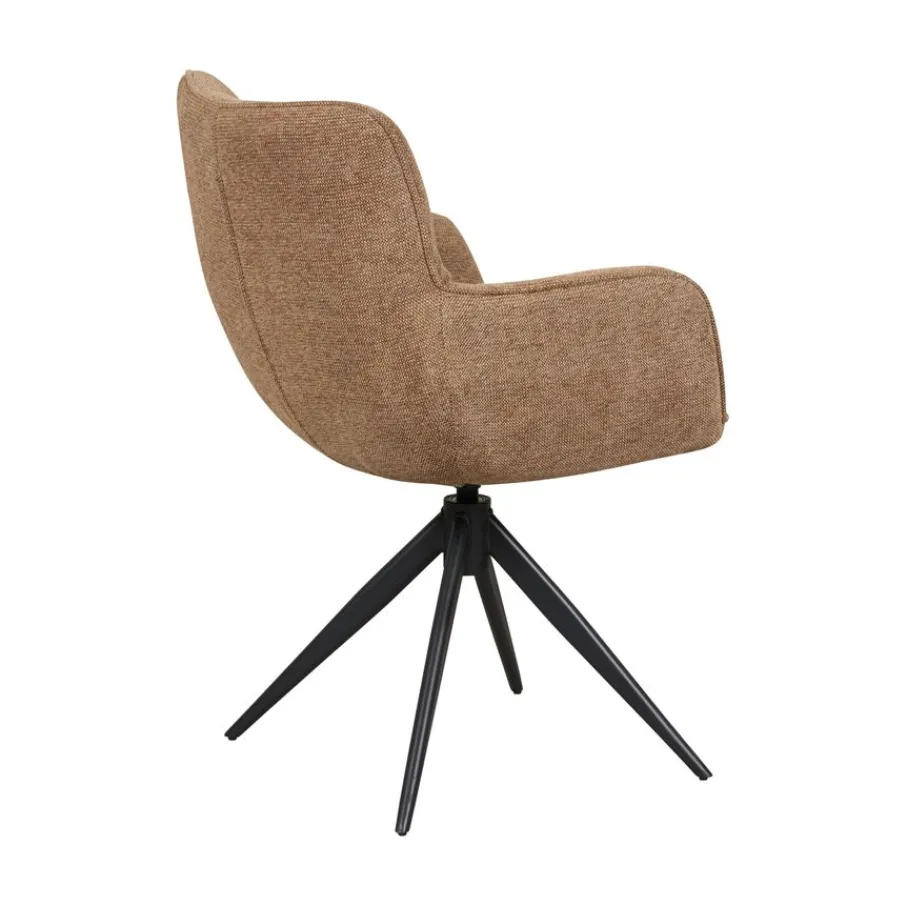 Eetkamerstoelen< Draaibare Eetkamerstoel Bente Hazelnootbruin