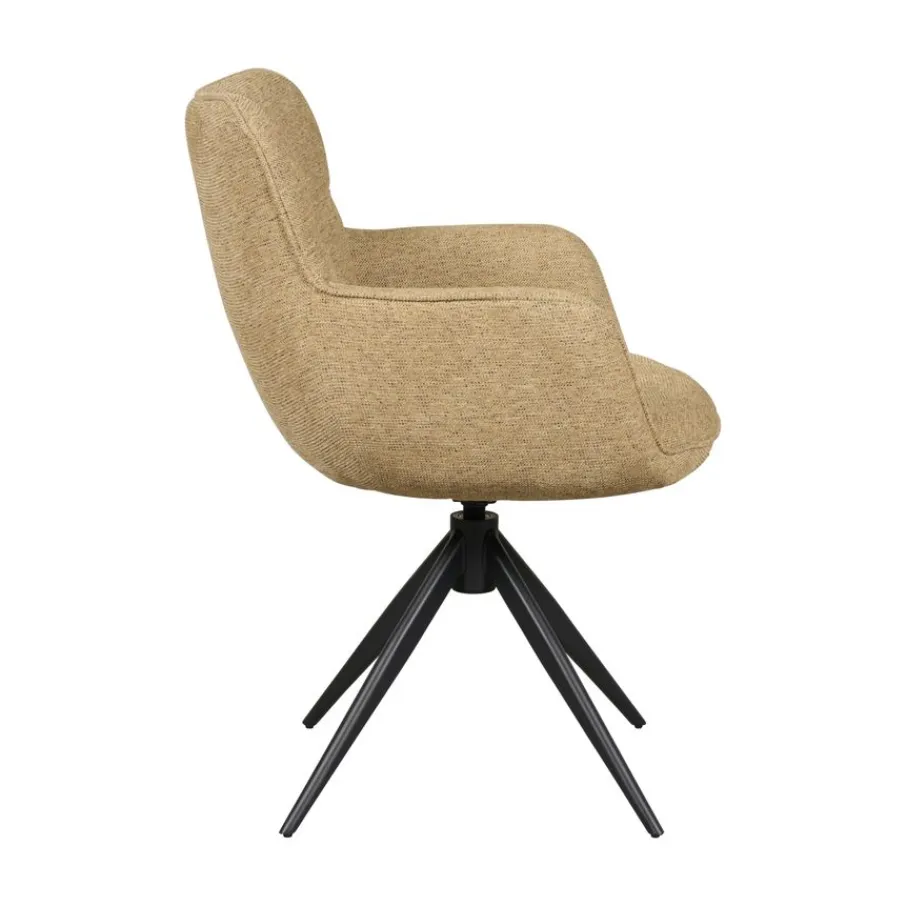 Eetkamerstoelen< Draaibare Eetkamerstoel Bente Mosterdgeel