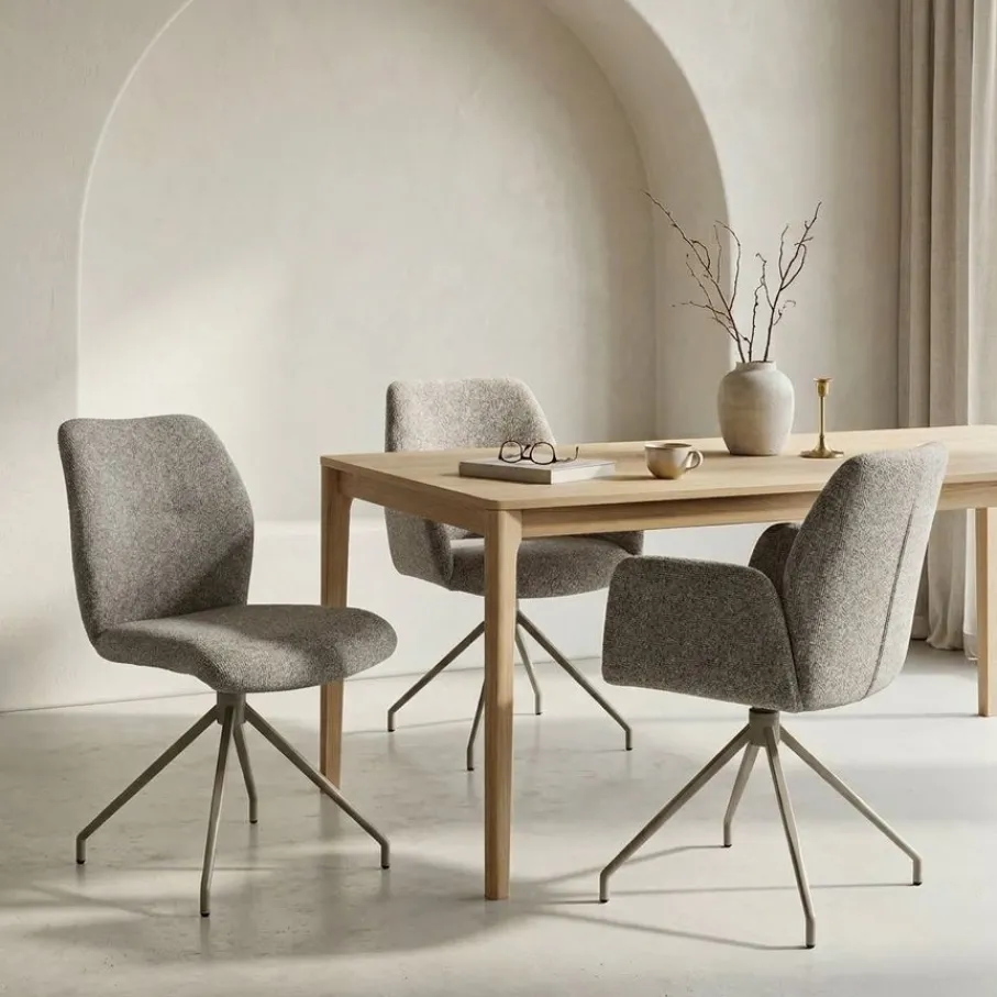 Eetkamerstoelen< Draaibare Eetkamerstoel Borup Lichtbruin