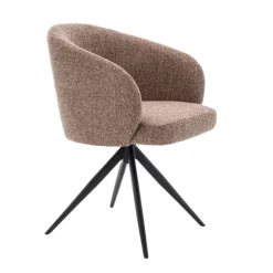 Eetkamerstoelen< Draaibare Eetkamerstoel Connor Cognac