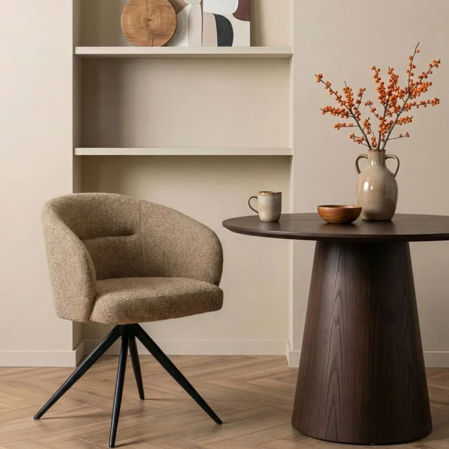 Eetkamerstoelen< Draaibare Eetkamerstoel Connor Mosterd