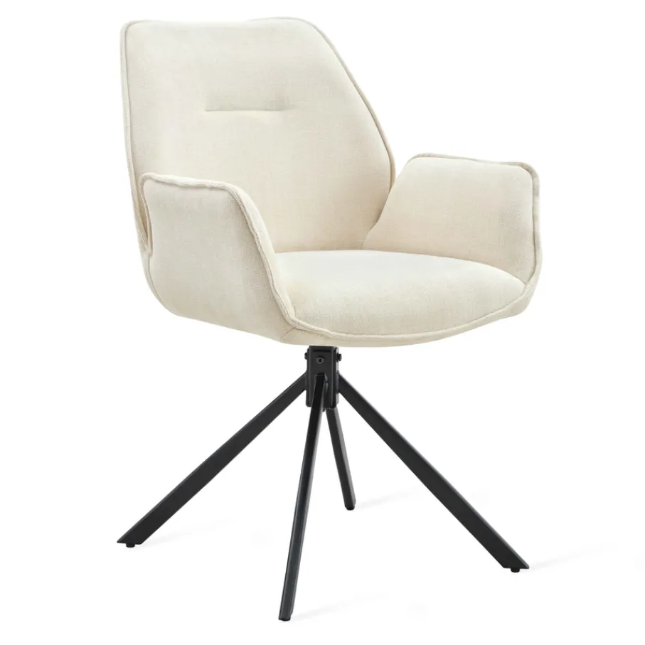 Eetkamerstoelen< Draaibare Eetkamerstoel Ellsa Crème