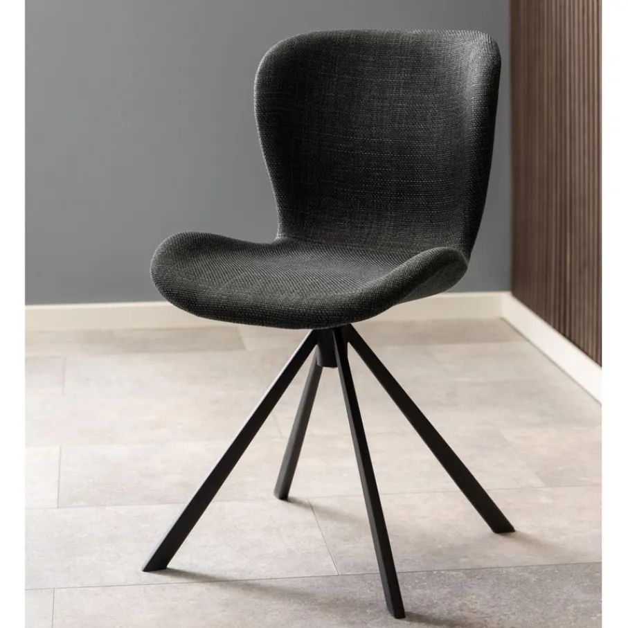 Eetkamerstoelen< Draaibare Eetkamerstoel Isak Donkergrijs